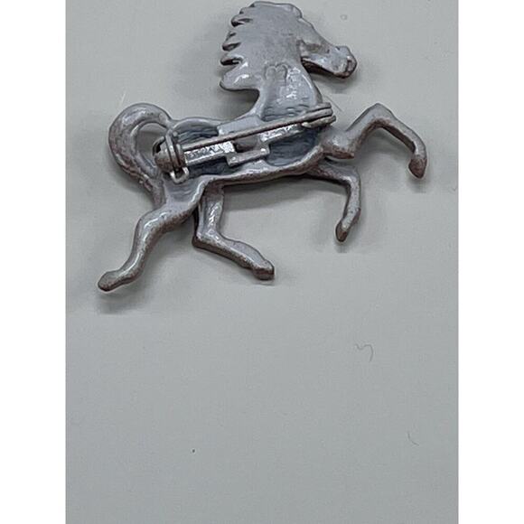 Vintage Enamel Horse Pin Brooch Brown Running Horse Tiawan Retro - Picture 5 of 11